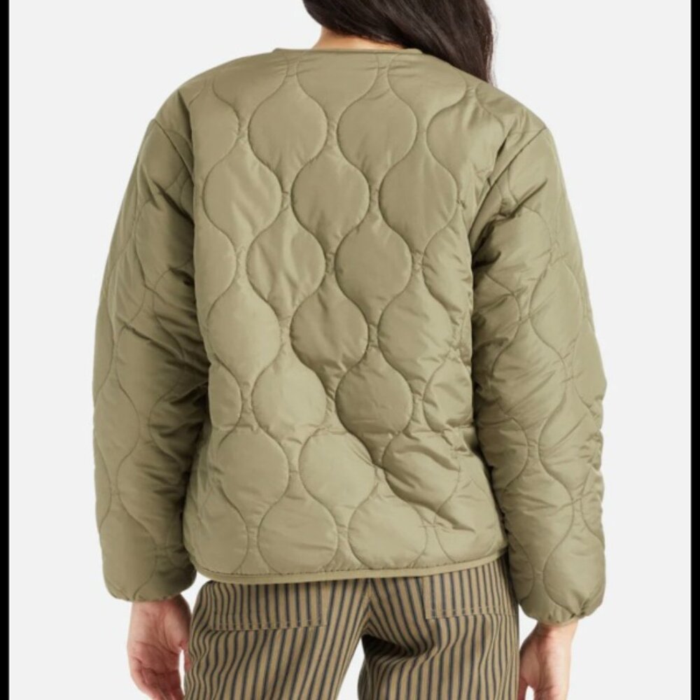 Brixton Sherpa Reversible‎ Insulated Jacket Cream Olive M Cozy Gorpcore Neutral - Picture 10 of 16